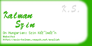 kalman szin business card